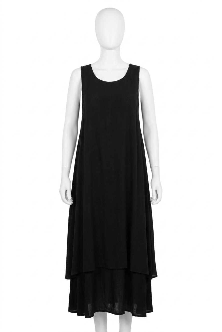 NEW ANGEL sheer detail maxi dress in black multi